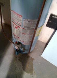 A leaking water heater